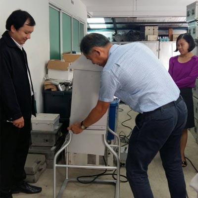 The Ministry of Public Health Staff visited for Ambient Air Sampling Project. UIA's GM shown the High Volume Air Sampler.
